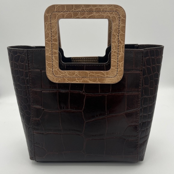 🌟SALE🌟 STAUD Brown leather CROC Mini Shirley with matching pouch. EUC. - Picture 5 of 11